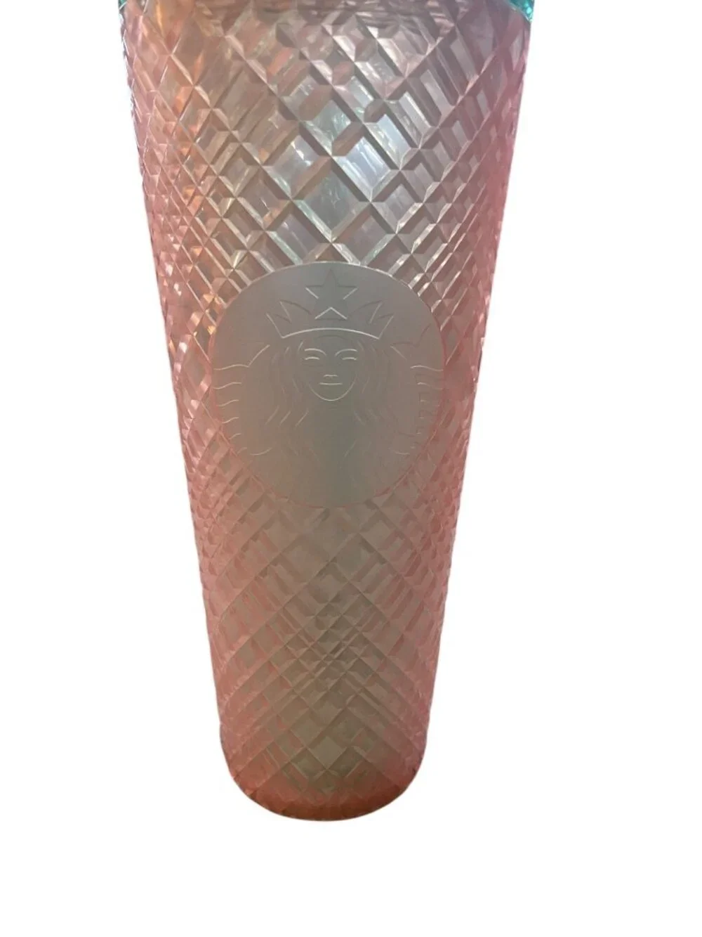 Starbucks 2023 Summer Jeweled Pearl PinkGreen Venti 24oz Cold Cup Collectible